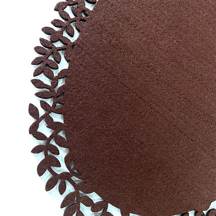 4Pc Leaf Edge Felt Placemats Heat Insulation Coffee Cup Mat Table Decor At First.