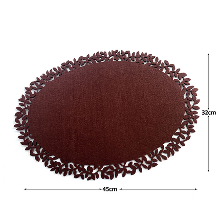 4Pc Leaf Edge Felt Placemats Heat Insulation Coffee Cup Mat Table Decor At First.