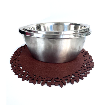 4Pc Leaf Edge Felt Placemats Heat Insulation Coffee Cup Mat Table Decor At First.