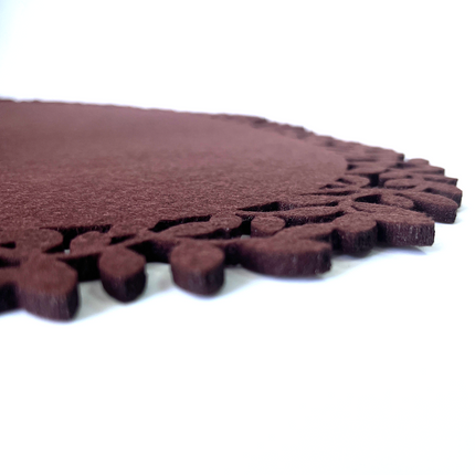 4Pc Leaf Edge Felt Placemats Heat Insulation Coffee Cup Mat Table Decor At First.