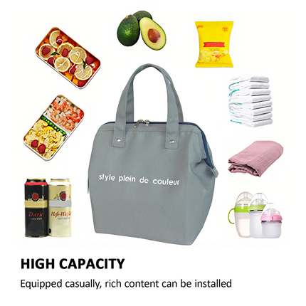 Insulated Thermal Cooler Lunch Bag Portable Picnic Storage Bag Pouch 22*14*25cm.