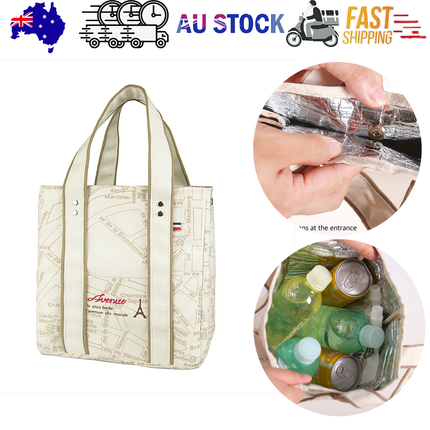 Portable 22*11.5*25cm Insulated Lunch Bag Food Container Picnic Storage Handbag.