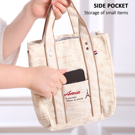Portable 22*11.5*25cm Insulated Lunch Bag Food Container Picnic Storage Handbag.