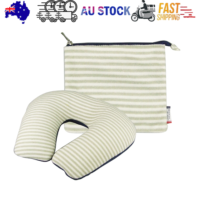 Inflatable U Shaped Travel Neck Pillow Portable Car Flight Head Rest Cushion.