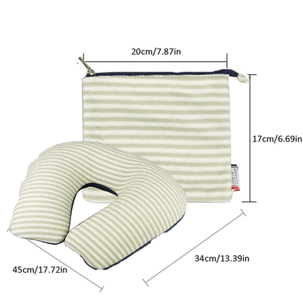 Inflatable U Shaped Travel Neck Pillow Portable Car Flight Head Rest Cushion.