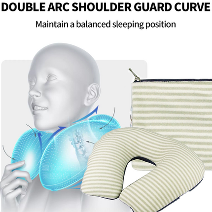 Inflatable U Shaped Travel Neck Pillow Portable Car Flight Head Rest Cushion.