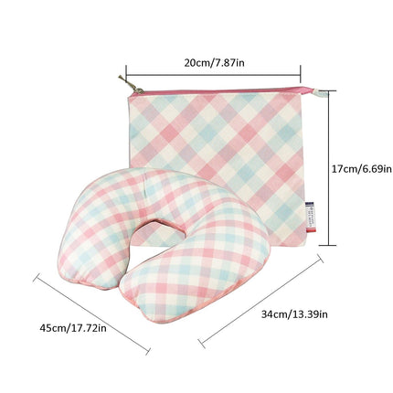 Inflatable U Shaped Travel Neck Pillow Portable Car Flight Head Rest Cushion.