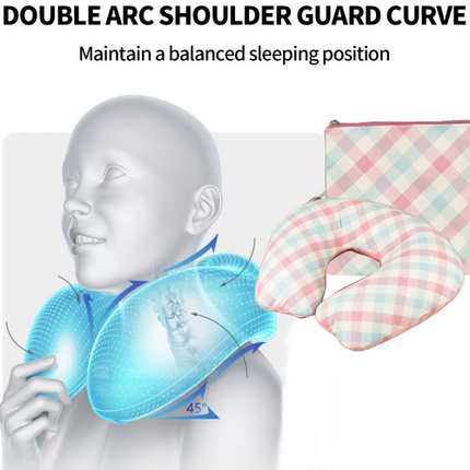 Inflatable U Shaped Travel Neck Pillow Portable Car Flight Head Rest Cushion.