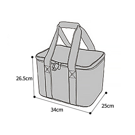Red Insulated Picnic Bag Thermal Cooler Portable Lunch Food Tote Carry Storage Bag.
