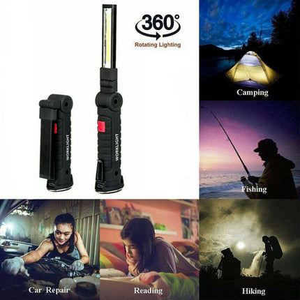 Portable COB LED Work Light Car Garage Mechanic USB Rechargeable Torch Lamp AU.