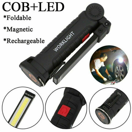 Portable COB LED Work Light Car Garage Mechanic USB Rechargeable Torch Lamp AU.