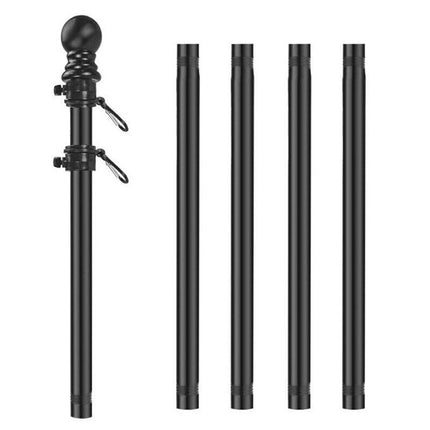 1.8M Flag Pole Kit Stainless Steel Flag Pole Kit Swivel Flagpole Ring for House.