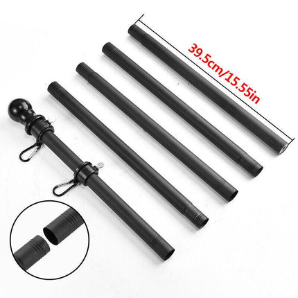 1.8M Flag Pole Kit Stainless Steel Flag Pole Kit Swivel Flagpole Ring for House.