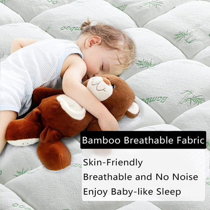 Bamboo Pillowtop Mattress Topper Luxury Bedding Mat Pad Protector Cover Queen 153 x 203 cm.