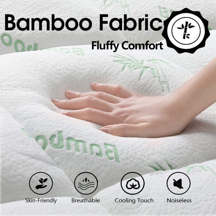 Bamboo Pillowtop Mattress Topper Luxury Bedding Mat Pad Protector Cover Queen 153 x 203 cm.