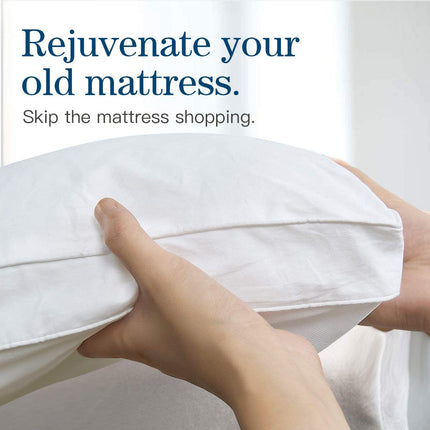 Bamboo Pillowtop Mattress Topper Luxury Bedding Mat Pad Protector Cover Queen 153 x 203 cm.
