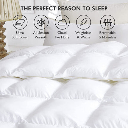 Goose Feather Down Quilt 500 GSM Duvet Doonas Queen:210x210cm.