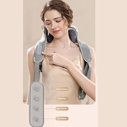 5D Massagers for Neck and Shoulder with Heat Goletsure Pain Relief Deep Kneading Grey.