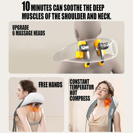 5D Massagers for Neck and Shoulder with Heat Goletsure Pain Relief Deep Kneading Grey.