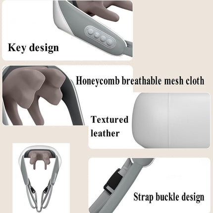5D Massagers for Neck and Shoulder with Heat Goletsure Pain Relief Deep Kneading Grey.