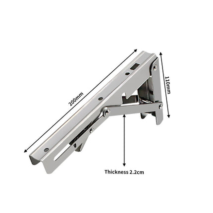 8"Stainless Steel Folding Table Bracket Shelf Bench 200kg Load Heavy Duty.