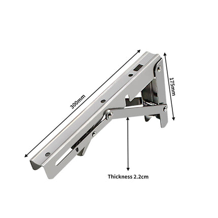 14"Stainless Steel Folding Table Bracket Shelf Bench 200kg Load Heavy Duty.