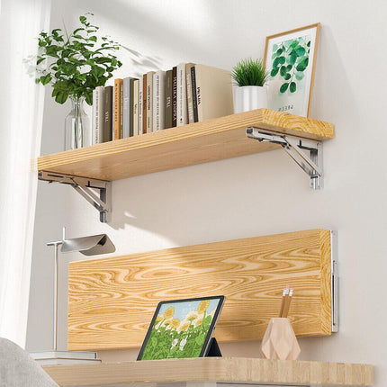 14"Stainless Steel Folding Table Bracket Shelf Bench 200kg Load Heavy Duty.