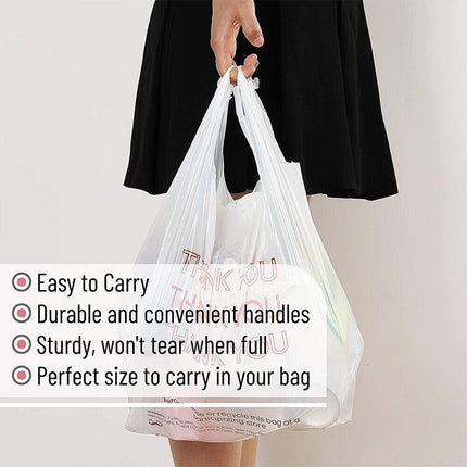 50X Plastic Shopping Bags - Reusable Recyclable Singlet Eco Grocery Carry Bag Medium.