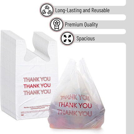 50X Plastic Shopping Bags - Reusable Recyclable Singlet Eco Grocery Carry Bag Super Large.