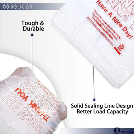 50X Plastic Shopping Bags - Reusable Recyclable Singlet Eco Grocery Carry Bag Super Large.