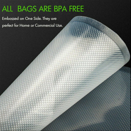 100X Vacuum Sealer Bags Precut Food Storage Saver Heat Seal Cryovac BPA-Free 15x25cm.