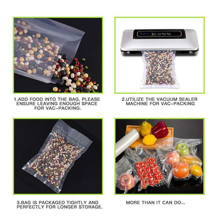 100X Vacuum Sealer Bags Precut Food Storage Saver Heat Seal Cryovac BPA-Free 15x25cm.