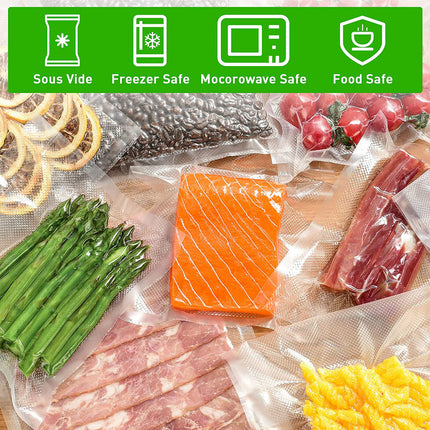 100X Vacuum Sealer Bags Precut Food Storage Saver Heat Seal Cryovac BPA-Free 20x30cm.
