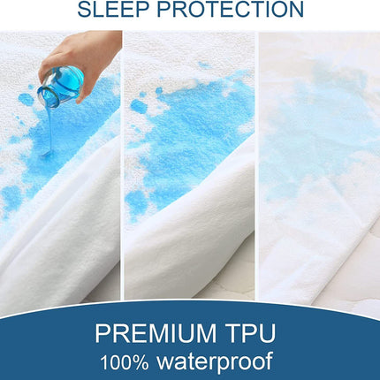 100% Terry Cotton Fitted Mattress Protector Waterproof King.