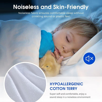 100% Terry Cotton Fitted Mattress Protector Waterproof Queen.