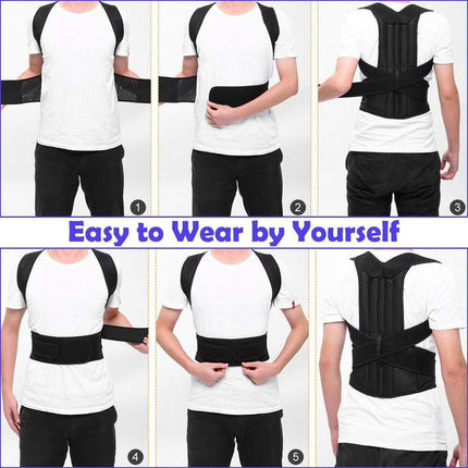 Posture Corrector Lumbar Brace Pain Relief Full Back Support Shoulder Brace Belt.