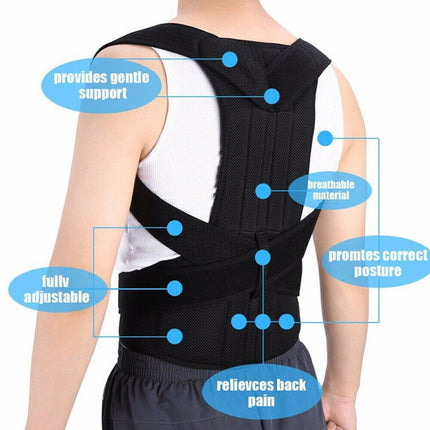 Posture Corrector Lumbar Brace Pain Relief Full Back Support Shoulder Brace Belt.
