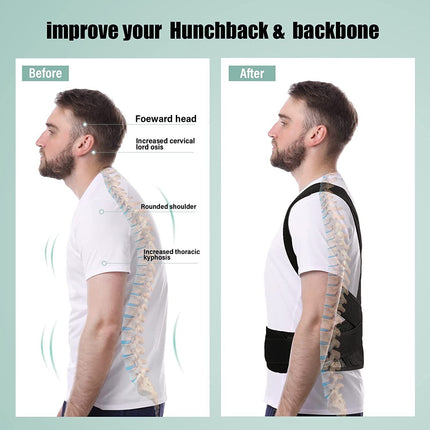 Posture Corrector Lumbar Brace Pain Relief Full Back Support Shoulder Brace Belt.