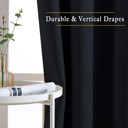 2X Blockout Curtains 100% Blackout Window Curtain Draperies Pair Eyelet 3 Layers 132CM(W) x 114CM(D).