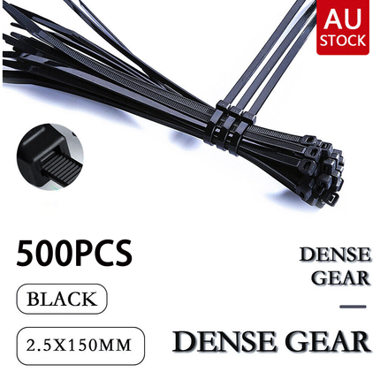 Cable Ties Zip Ties Nylon UV Stabilised 500pc Bulk Black Cable Tie 150mm x 2.5mm.