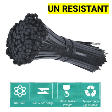 Cable Ties Zip Ties Nylon UV Stabilised 500pc Bulk Black Cable Tie 150mm x 2.5mm.