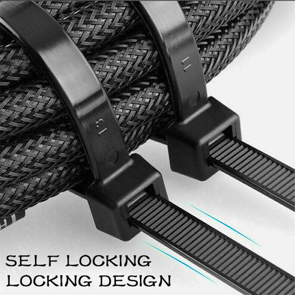 Cable Ties Zip Ties Nylon UV Stabilised 500pc Bulk Black Cable Tie 150mm x 2.5mm.