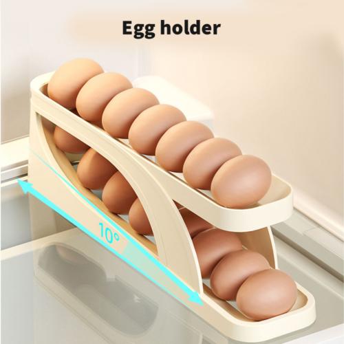 Automatic Roll-Down Double-layer Egg Dispenser Egg Storage Rack Kitchen.