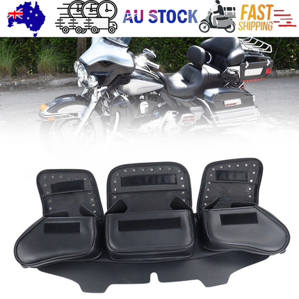 3 Pocket Windshield Bag Waterproof Fit For Harley Electra Glide FLHTC 96-13.