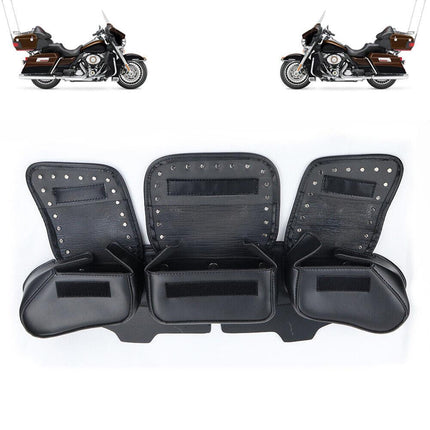 3 Pocket Windshield Bag Waterproof Fit For Harley Electra Glide FLHTC 96-13.