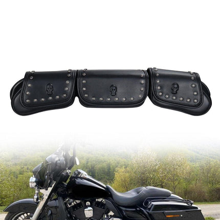 3 Pocket Windshield Bag Waterproof Fit For Harley Electra Glide FLHTC 96-13.