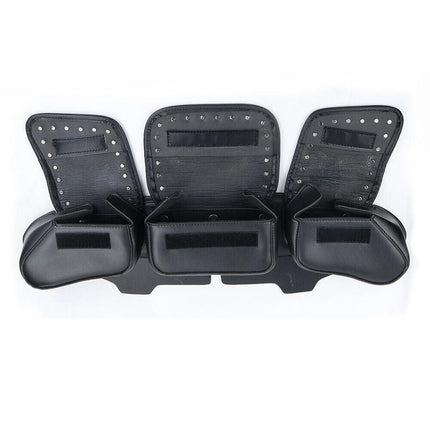 3 Pocket Windshield Bag Waterproof Fit For Harley Electra Glide FLHTC 96-13.