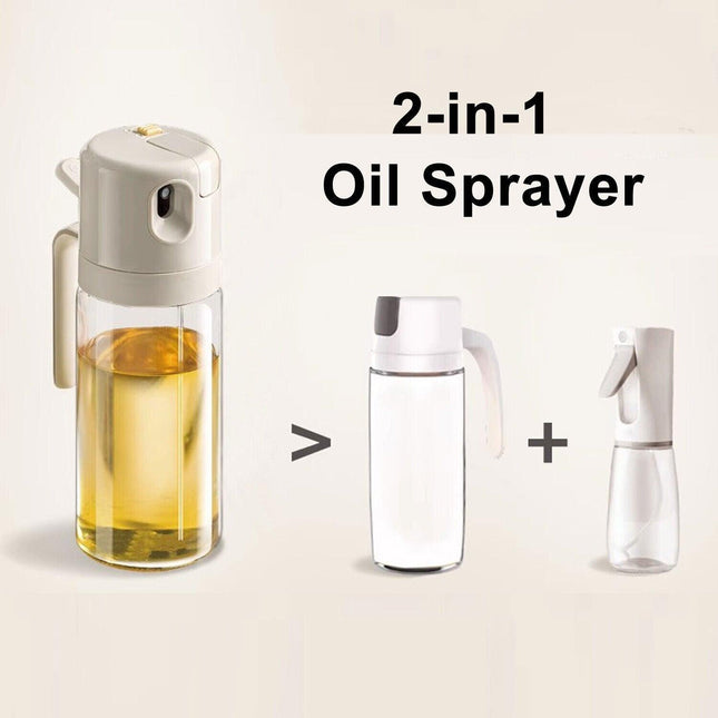 2 in 1 Oil Sprayer Dispenser Spray Bottle Cooking Baking BBQ Kitchen Tools 550ML.