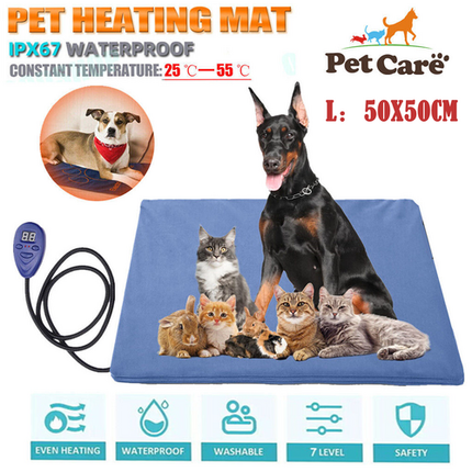 Electric Pet Heat Pad: Waterproof Heating Mat for Cat Dog Bed | Chew Resistant L.