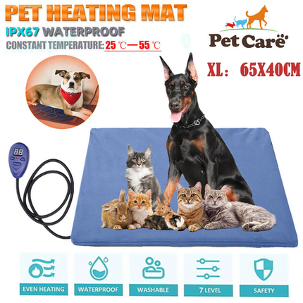 Electric Pet Heat Pad: Waterproof Heating Mat for Cat Dog Bed | Chew Resistant XL.